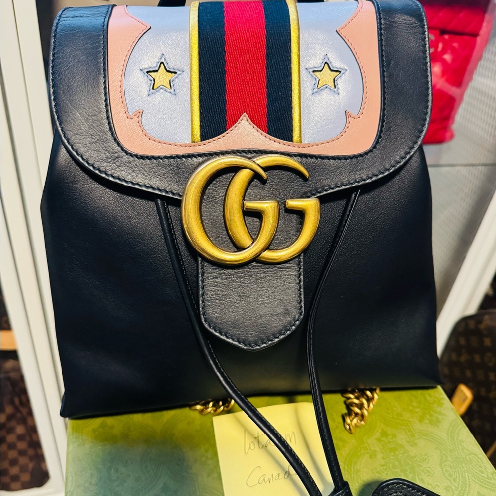 Gucci limited edition marmont leather backpack